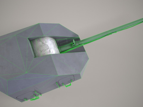 War Ship Cannon A-192M Model 3D