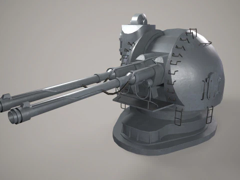 War Ship Cannon AK-130 3D Model