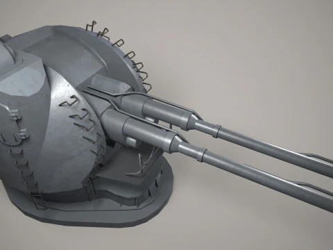 War Ship Cannon AK-130 3D Model