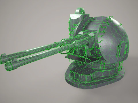 War Ship Cannon AK-130 3D Model