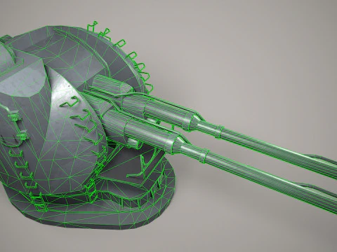 War Ship Cannon AK-130 3D Model