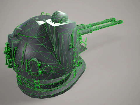 War Ship Cannon AK-130 3D Model