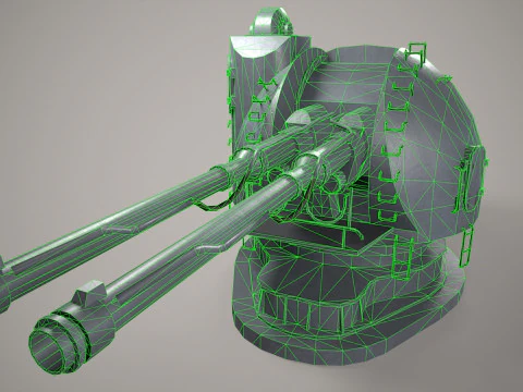 War Ship Cannon AK-130 3D Model