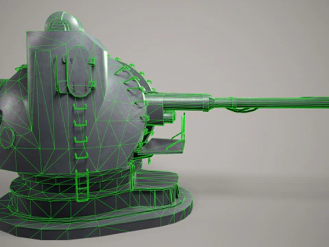 War Ship Cannon AK-130 3D Model