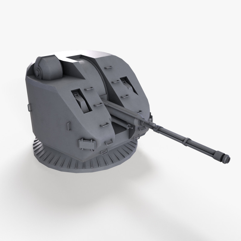 War Ship Cannon AK-176 Modello 3D .c4d .max .obj .3ds .fbx .stl .blend 