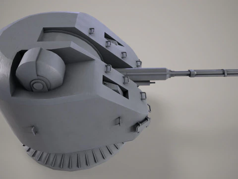 War Ship Cannon AK-176 3D Model