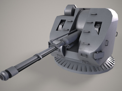 War Ship Cannon AK-176 Modello 3D