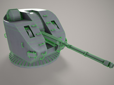 War Ship Cannon AK-176 Modello 3D
