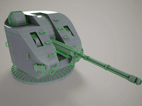 War Ship Cannon AK-176 3D Model