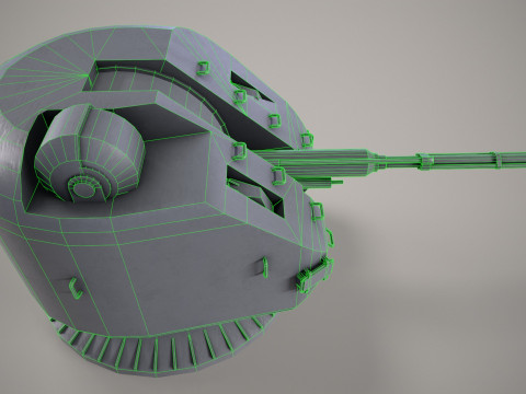 War Ship Cannon AK-176 Modello 3D