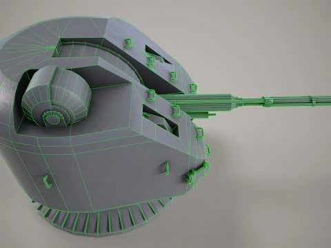 War Ship Cannon AK-176 3D Model