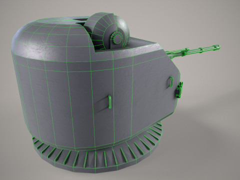 War Ship Cannon AK-176 Modello 3D