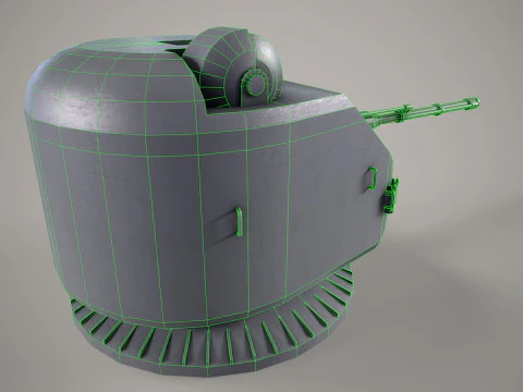 War Ship Cannon AK-176 3D Model