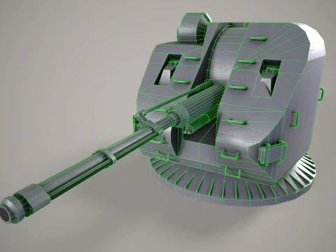 War Ship Cannon AK-176 3D Model