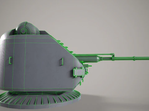 War Ship Cannon AK-176 3D Model