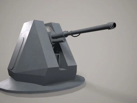 War Ship Cannon AK-176MA 3D Model
