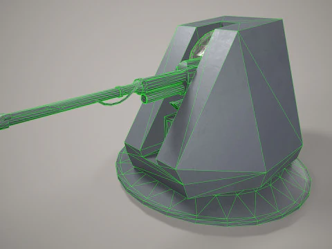 War Ship Cannon AK-176MA 3D Model
