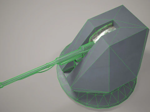 War Ship Cannon AK-176MA 3D Model