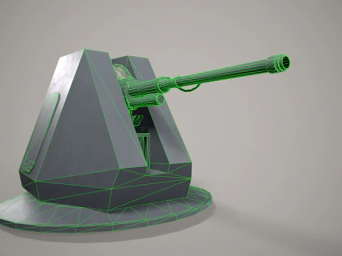 War Ship Cannon AK-176MA 3D Model