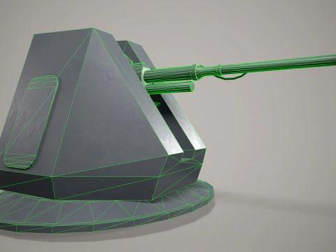 War Ship Cannon AK-176MA 3D Model