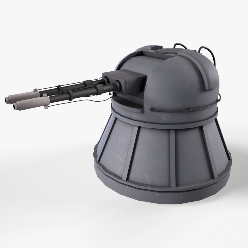 War Ship Cannon AK-230 3D Модель .c4d .max .obj .3ds .fbx .stl .blend 