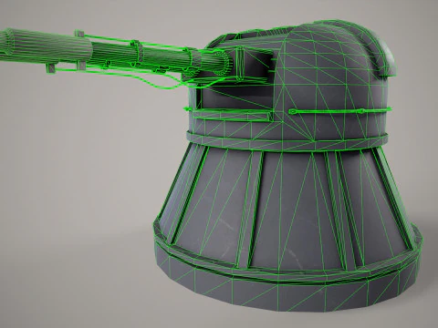 War Ship Cannon AK-230 3D Model