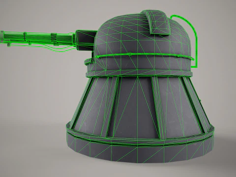 War Ship Cannon AK-230 3D Model
