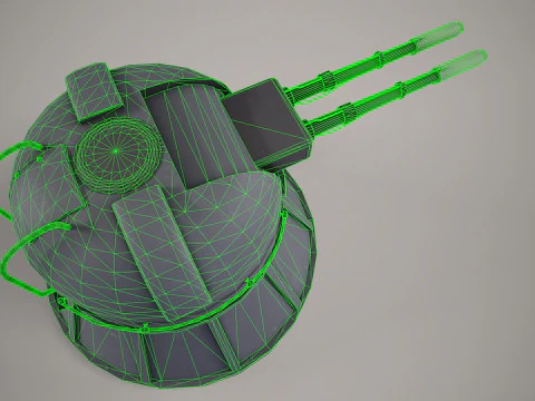 War Ship Cannon AK-230 3D Model