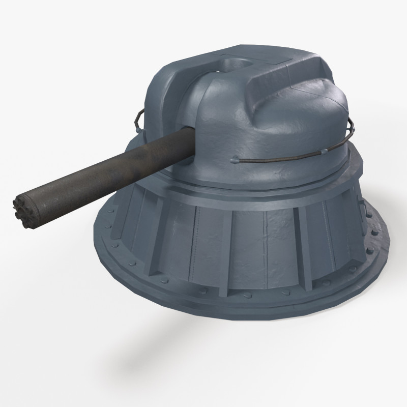 War Ship Cannon AK-630 Modello 3D .c4d .max .obj .3ds .fbx .stl .blend 