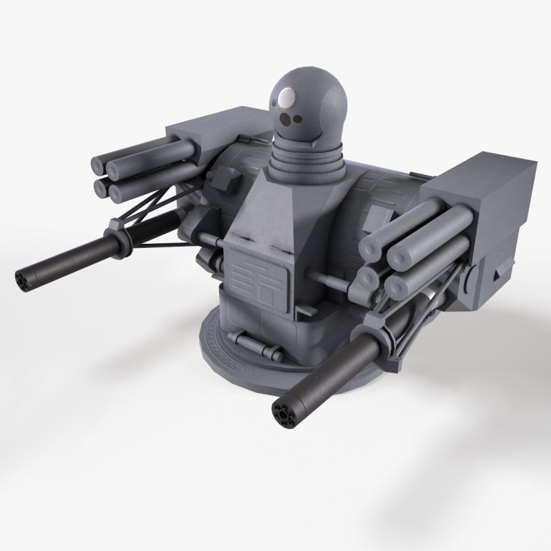 War Ship Artilery System Palash 3D Modell .c4d .max .obj .3ds .fbx .stl .blend 
