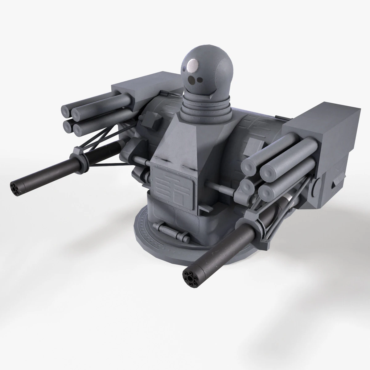War Ship Artilery System Palash 3D Model .c4d .max .obj .3ds .fbx .stl .blend
