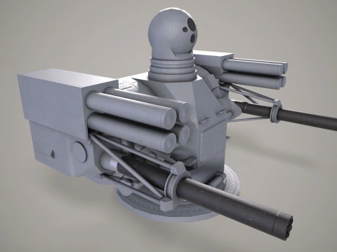 War Ship Artilery System Palash 3D Model