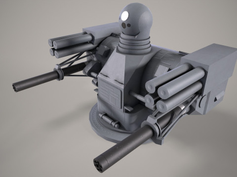 War Ship Artilery System Palash 3D Modell