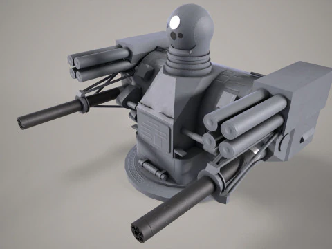 War Ship Artilery System Palash 3D Model