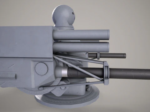 War Ship Artilery System Palash 3D Model