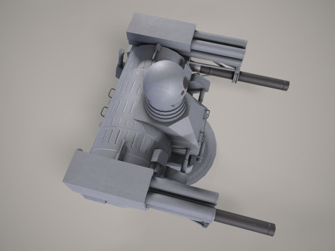 War Ship Artilery System Palash 3D Modell