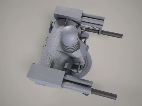 War Ship Artilery System Palash 3D Model