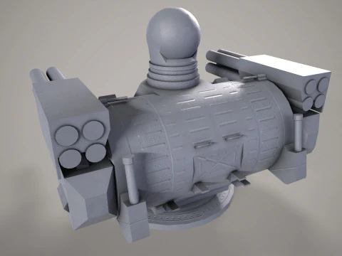 War Ship Artilery System Palash 3D Model