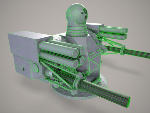 War Ship Artilery System Palash 3D Modell