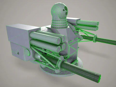 War Ship Artilery System Palash 3D Model