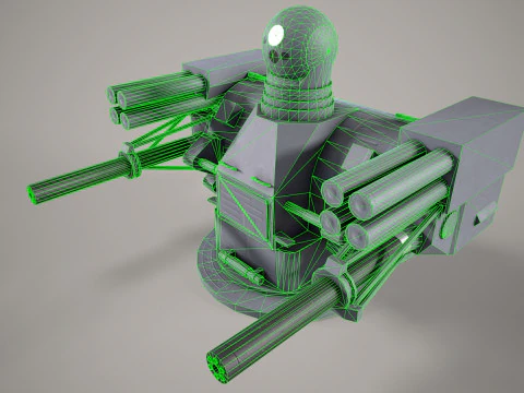 War Ship Artilery System Palash 3D Model