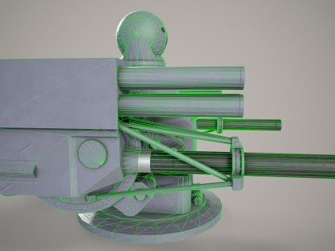 War Ship Artilery System Palash 3D Modell