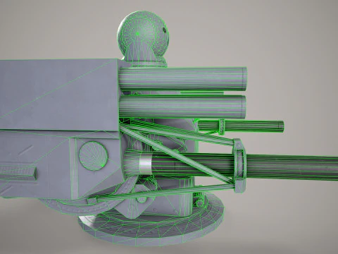 War Ship Artilery System Palash 3D Model