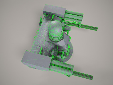 War Ship Artilery System Palash 3D Modell