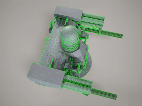 War Ship Artilery System Palash 3D Model