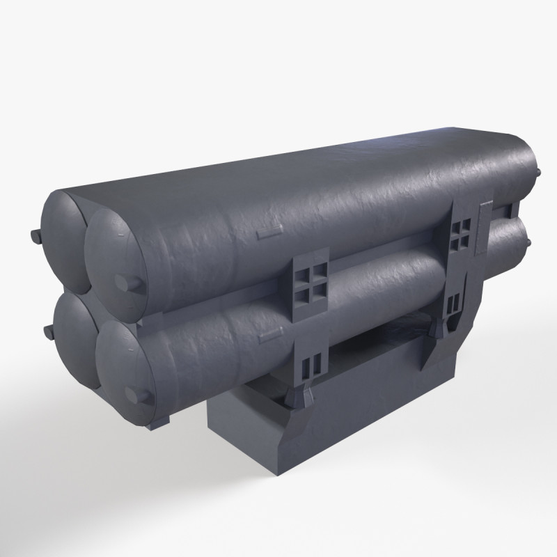 Warship Missile Launcher P-270 Moskit 3D 모델 .c4d .max .obj .3ds .fbx .stl .blend 