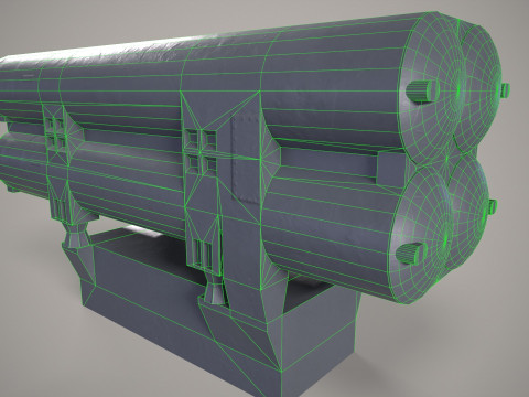 Warship Missile Launcher P-270 Moskit 3D 모델