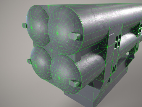 Warship Missile Launcher P-270 Moskit 3D 모델