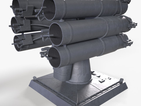 Warship Missile Launcher RBU 1000 Modelo 3D
