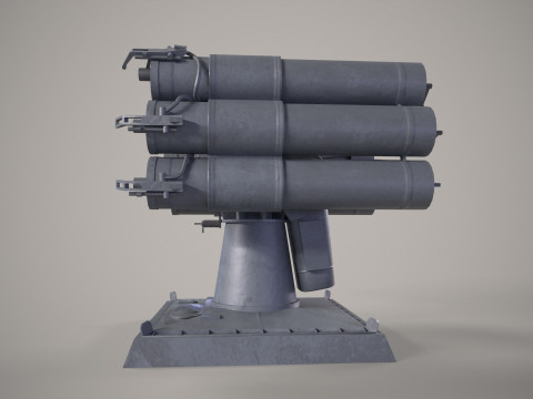 Warship Missile Launcher RBU 1000 3D Modell
